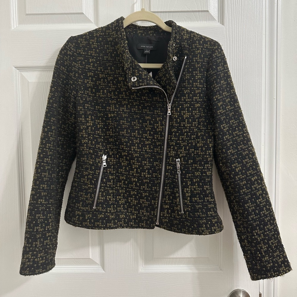 NWT Ann Taylor Tweed Moto Jacket